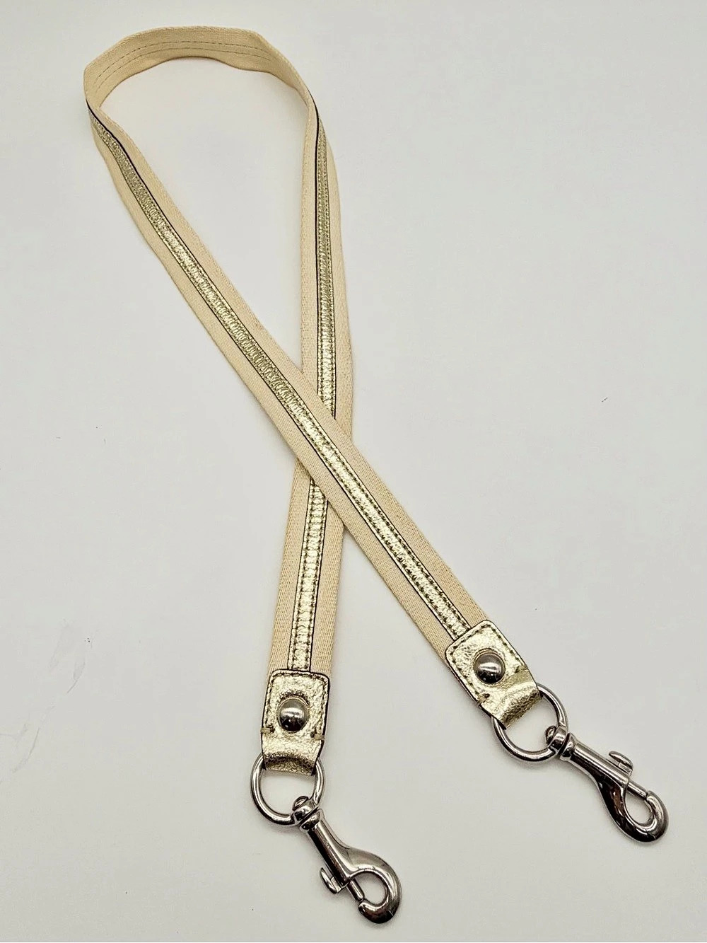 Coach Poppy Cream Canvas Metallic Gold Crossbody Replacement Strap ~42”